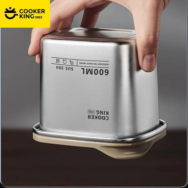 COOKER KING Edelstahl Lebensmittel-Aufbewahrungsbox, silber, auslaufsicher und tragbar - Bild 1