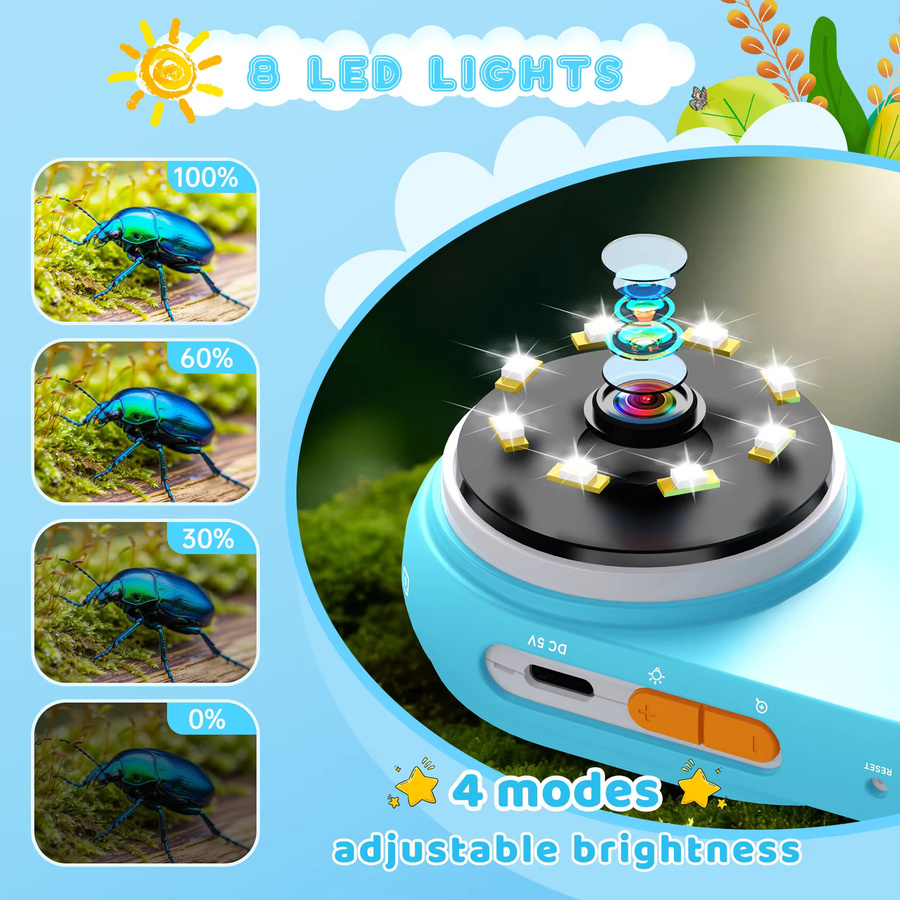 Hayve Kid MicroCam, Handmikroskop, mit 2-Zoll-Bildschirmmikroskop, Lernspielzeug - Bild 4