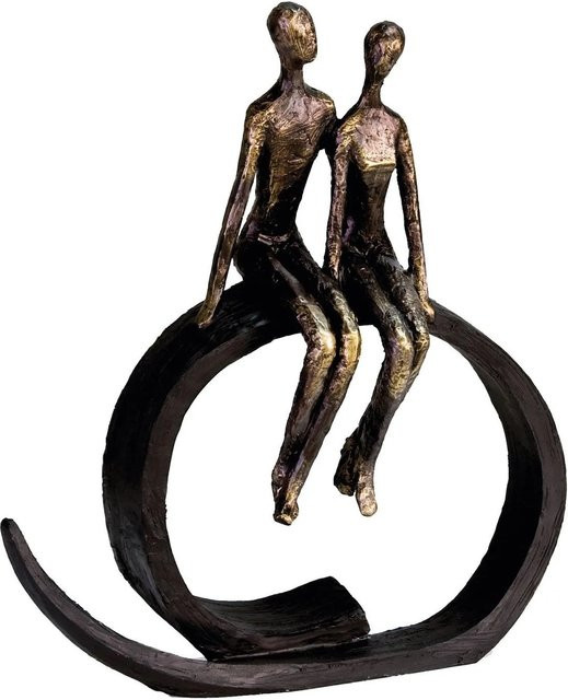 Gilde Skulptur Close moderne Tischdekoration in Schwarz, Gold und Braun, Höhe: 35 cm, Breite: 30 cm - Bild 1