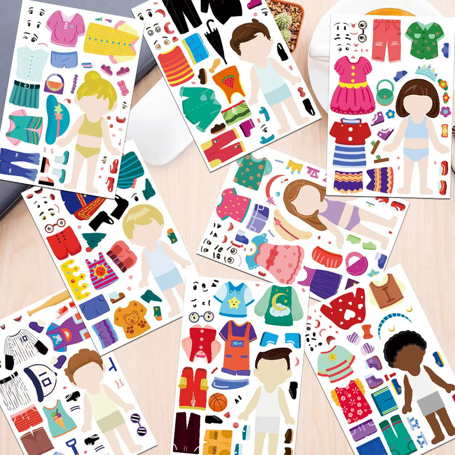 Rspctou Kreative Anziehpuppen-Puzzle-Aufkleber, Bunt / Mehrfarbig - Bild 3
