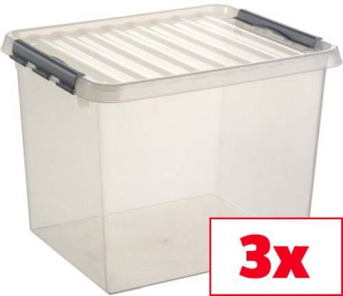 Helit Aufbewahrungsbox Sunware Q-line Transparent 52l 3er-Set B/H/T: 50 x 40 x 38 cm - Bild 1