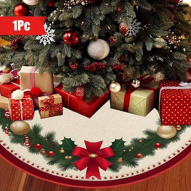 VIKAMA Weihnachtsbaumrock mit Kiefernzweigen und Beeren in Multicolour - Bild 1