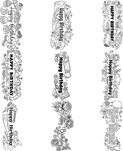 Handgefertigte Stempel aus der Geburtstagskollektion 2026 in Schwarz für Scrapbook, Tagebuch und DIY-Grußkarten - Bild 1