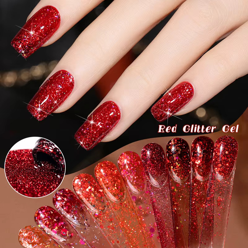 MEET ACROSS Nagellack, Rot, Glitter, Glänzend, 7 ml - Bild 2