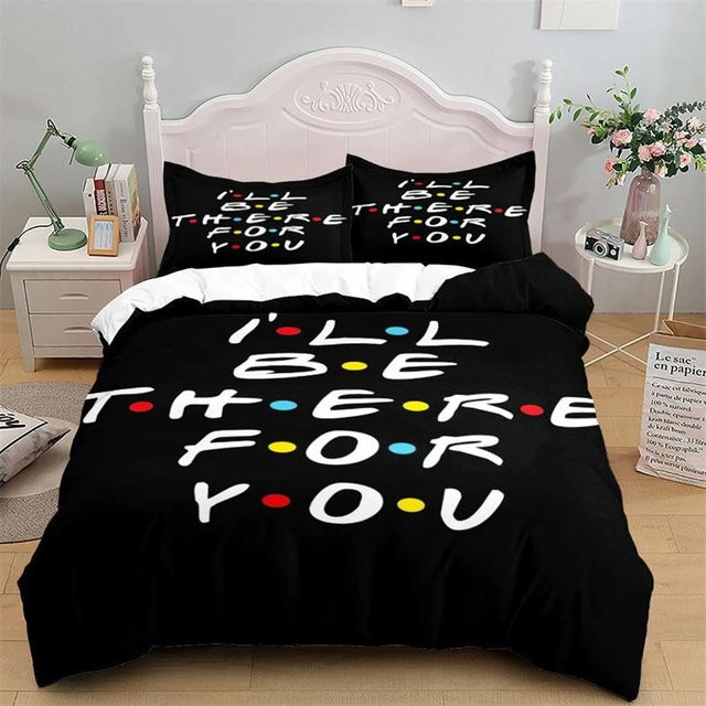 Lodestar Friends TV-Show Bettwäscheset aus Polyester mit Bettbezug und Kissenbezug, Schwarz, Breite: 135 cm, Höhe: 200 cm - Bild 1