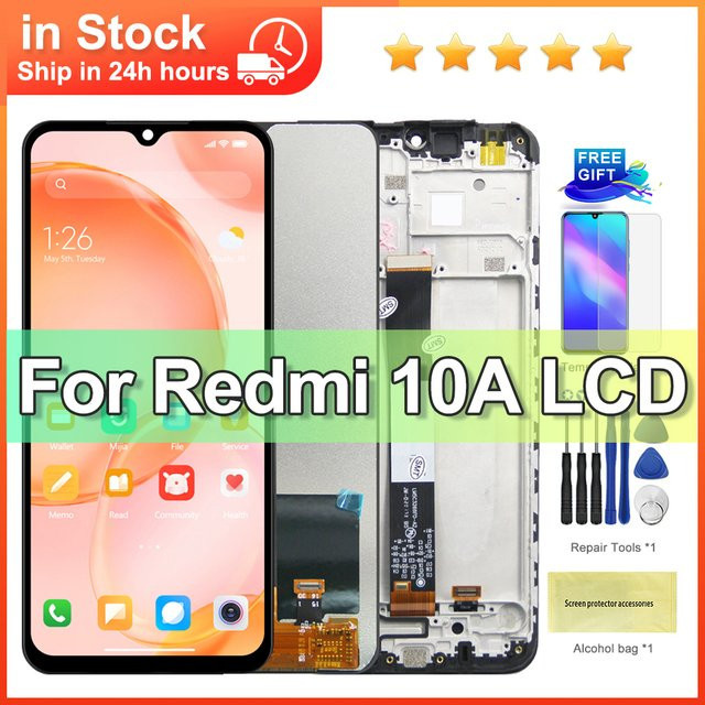 Xiaomi Redmi 10A LCD Display Touchscreen Digitalisierer Baugruppe mit Rahmen in Schwarz 6,53 Zoll - Bild 1