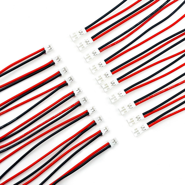 2 Paar weiche Silikon JST-PH Stecker- und Buchsen Kabel in Rot, Länge: 10 cm, passend für Batterie JJRC H36 H67 Blade Inductrix E010 - Bild 1