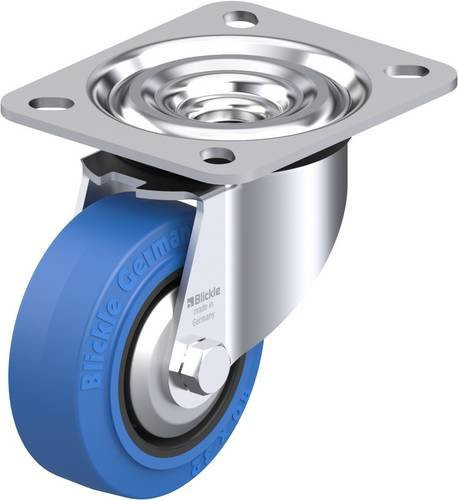 Blickle Lenkrolle L-POEV 80R-SB-FA in Schwarz und Blau mit 80 mm Rad-Durchmesser und einer Tragfähigkeit von max. 140 kg - Bild 1