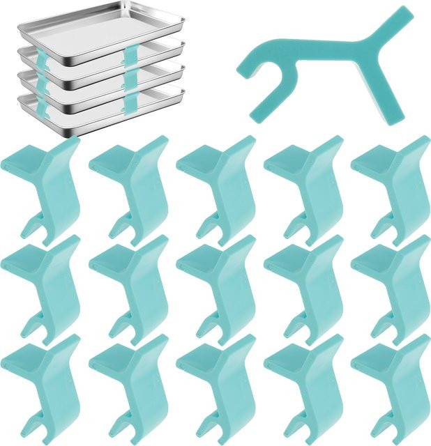 Willstar 16/32-teiliger stapelbarer Backblech-Organizer als platzsparendes Backblechregal für die Ofenaufbewahrung und als vielseitiges Küchenzubehör für Kekse - Bild 1
