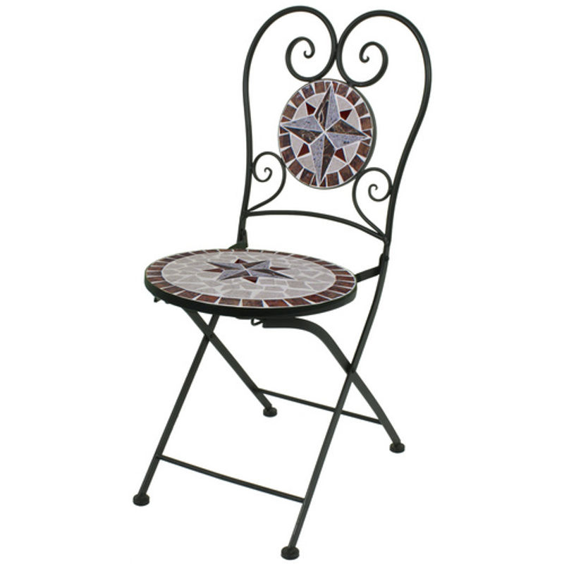 3-teiliges Balkonset Garden Pleasure Mosaik AMARILLO in Braun, Steinrot und Beige aus Metall - Bild 2