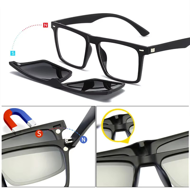 SWOKENCE F609 6 in 1 Brille, Vollrand, Square, Kunststoff, black - Bild 2