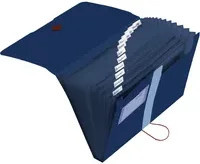 Herlitz Fächermappe easy orga to go green A4 aus Recycling-PP-Folie in Blau/Weiß mit 12 Fächern und Visitenkarten-Tasche - Bild 2