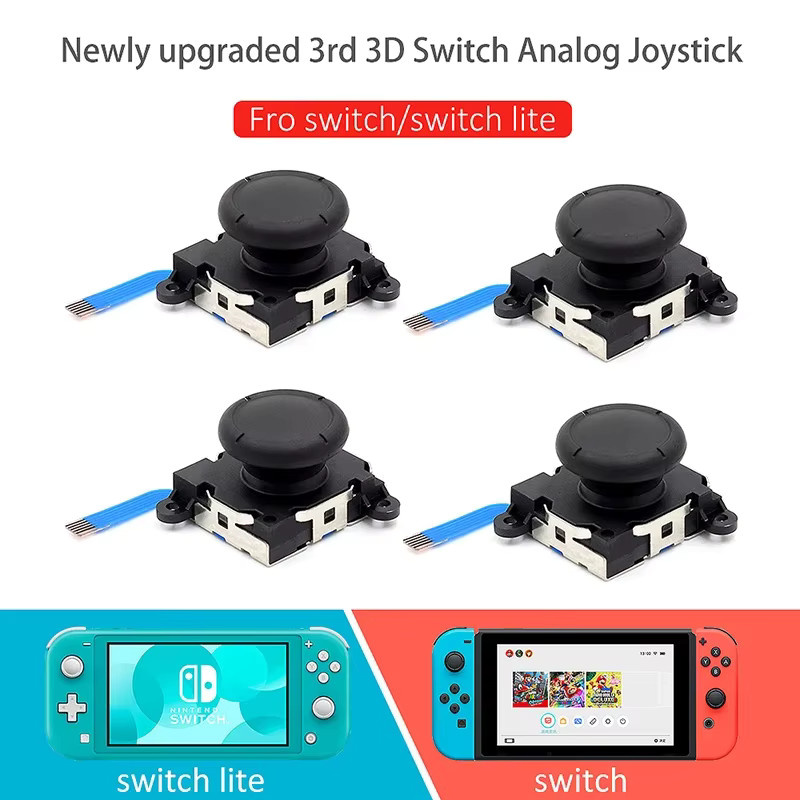 Ersatz-Joystick für Nintendo Switch, Switch Lite und Joycon Controller, Analog Thumb Stick Reparatur-Set in Schwarz oder Blau - Bild 2