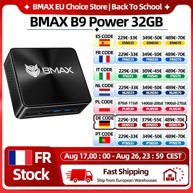BMAX B9 Power Mini-PC mit Intel Core i9-12900HK, 32 GB RAM, 1 TB SSD, WiFi 6 und Bluetooth in Schwarz - Bild 1