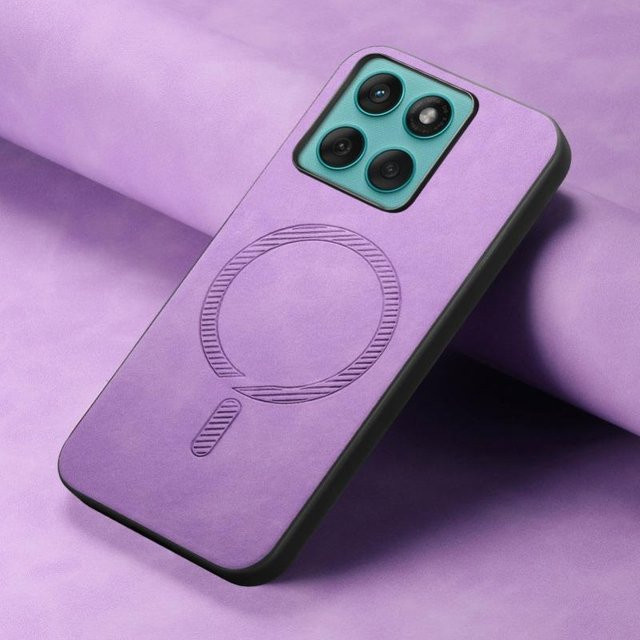 Magnetische Lederhülle für Motorola Edge 60 Fusion und Moto Edge 60s in Violett mit MagSafe Unterstützung und kabellosem Laden - Bild 1