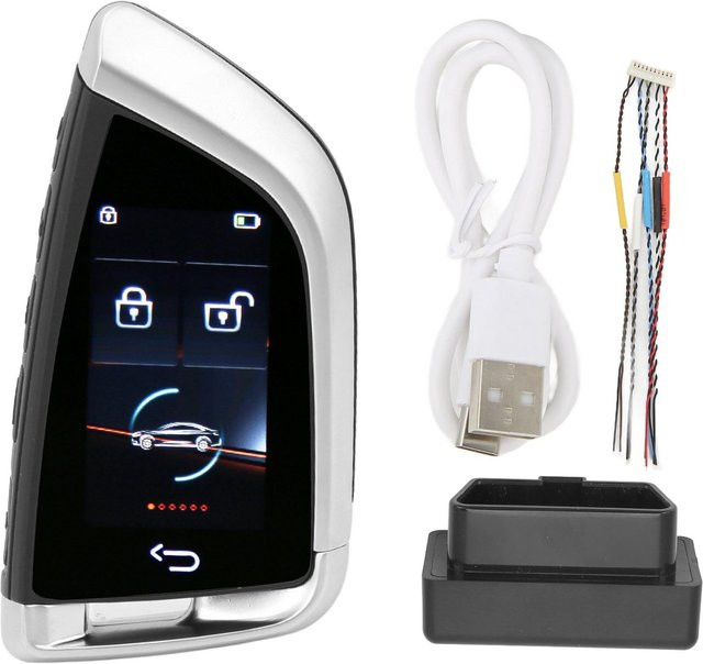 VehicleKit Smart Remote Auto Schlüssel mit LCD Bildschirm und Bluetooth 5.0 in Silber - Bild 1