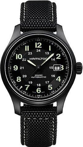 Hamilton Armbanduhr, Automatik, Titan, schwarzes Zifferblatt, Herren - Bild 1