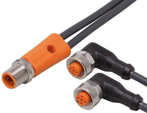 ifm electronic EVC504 Verbindungsleitung mit Stecker gerade und Buchse gewinkelt, Farbe: Schwarz, Länge: 3 m, Polzahl: 4 oder 5 - Bild 1