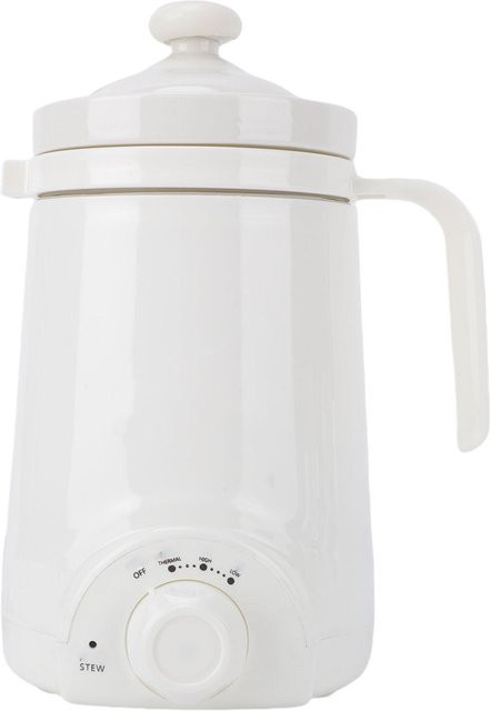 Elektrischer Schmortopf von KONNWEI aus Keramik mit Löffel, 500 ml, 70 W, Farbe: Weiß - Bild 1