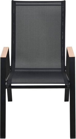 POCOline Stapelstuhl Bari in Schwarz mit Textilene und Stahlrohr, B: 55 cm, T: 74 cm, H: 91 cm