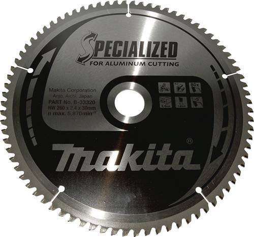 Makita Kreissägeblatt B-33320 in Silber, Durchmesser: 260 mm, Bohrung: 30 mm, Zähne: 80, für Metall und Kunststoff - Bild 1