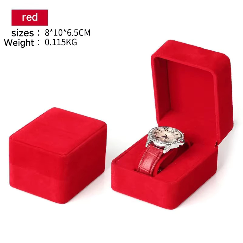 Uhrenbox von CHIICSMART aus Samt mit runden Ecken zur Aufbewahrung von Smartwatches und Schmuck in Schwarz, Rot oder Blau - Bild 4