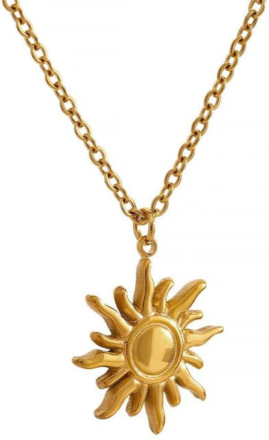 Love Home Garden Halskette mit Sonnenanhänger, Edelstahl, Gold, Damen - Bild 1