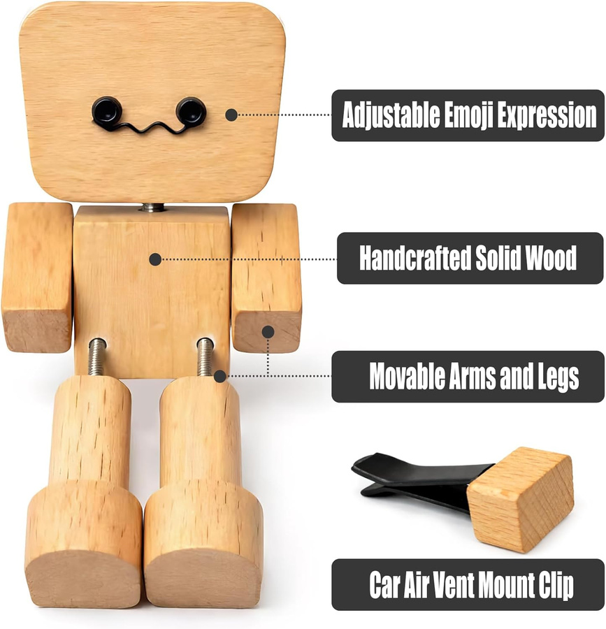YJMP Auto Parts Holzpuppe mit Federbeinen und 12 magnetischen Ausdrücken - Bild 3