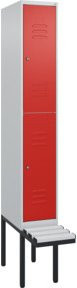 C+P Doppelstock-Spind Classic PLUS Sitzbank mit 1 Abteil und Zylinderschloss, B/T/H: 212,0 x 30,0 x 81,5 cm - Bild 1