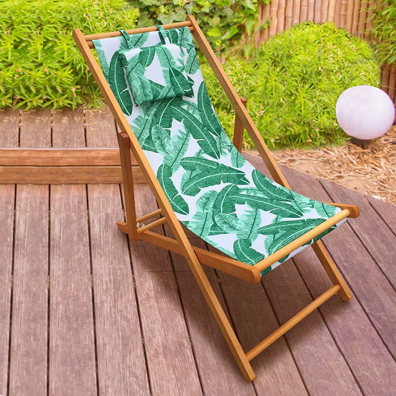 Klappbarer Strandstuhl aus massivem Kiefernholz von XMSJ für Garten, Terrasse und Camping - Bild 3