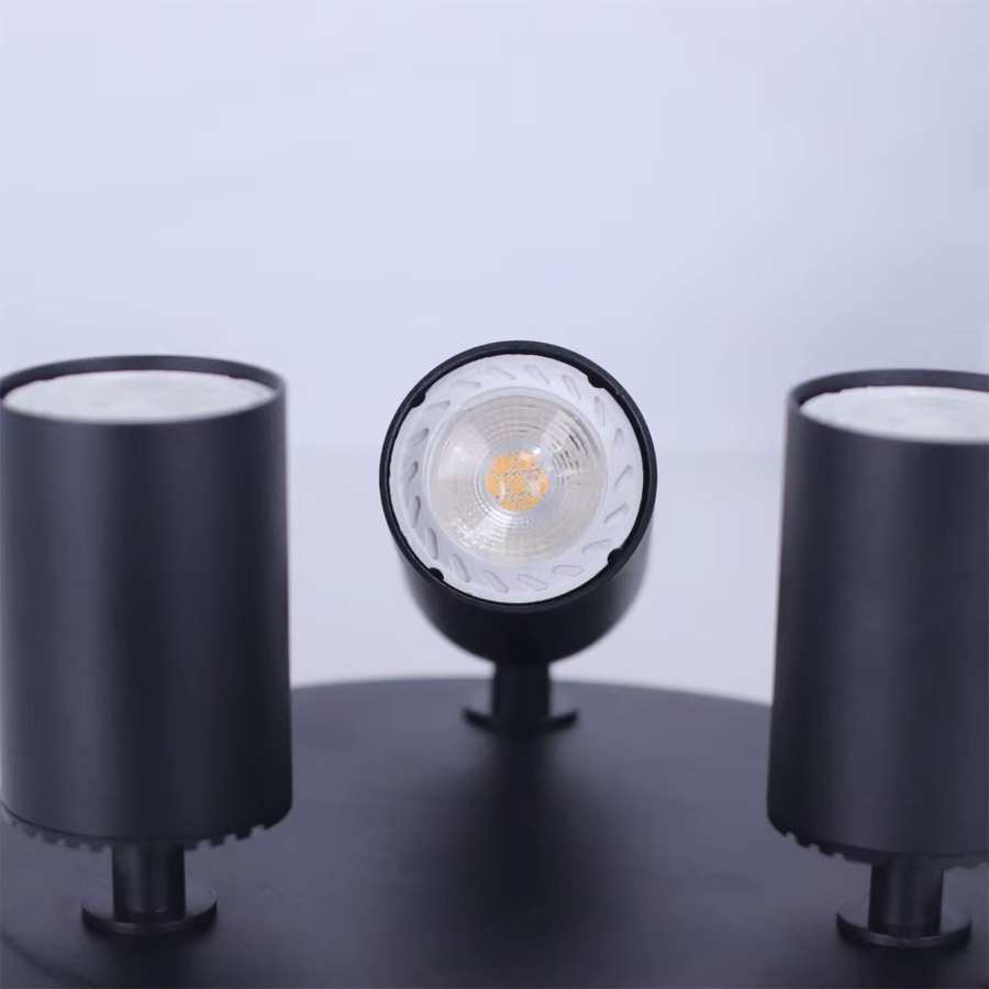 JOYINLED Moderne 3-Lichter Deckenleuchte in Schwarz mit drehbaren GU10 Spots für Küche und Schlafzimmer - Bild 3