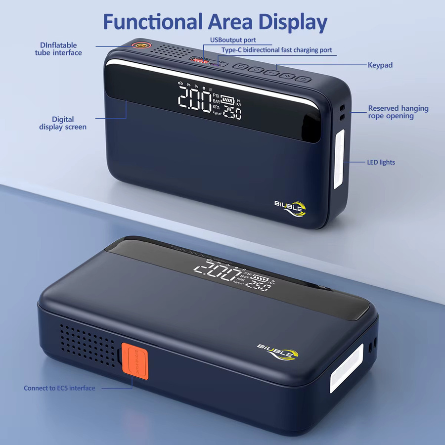 BSMOOM Auto-Starthilfe mit Luftkompressor und 26800 mAh, tragbares Booster-Ladegerät und leistungsstarkes Startgerät für Autobatterien - Bild 6