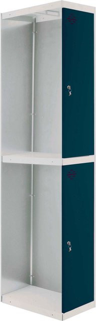 PROREGAL Spind AMEGO Anbaumodul mit 2 Abteilen, Schließfach Garderobe, Weiß-Anthrazit, H x B x T: 180 x 40 x 50 cm - Bild 1