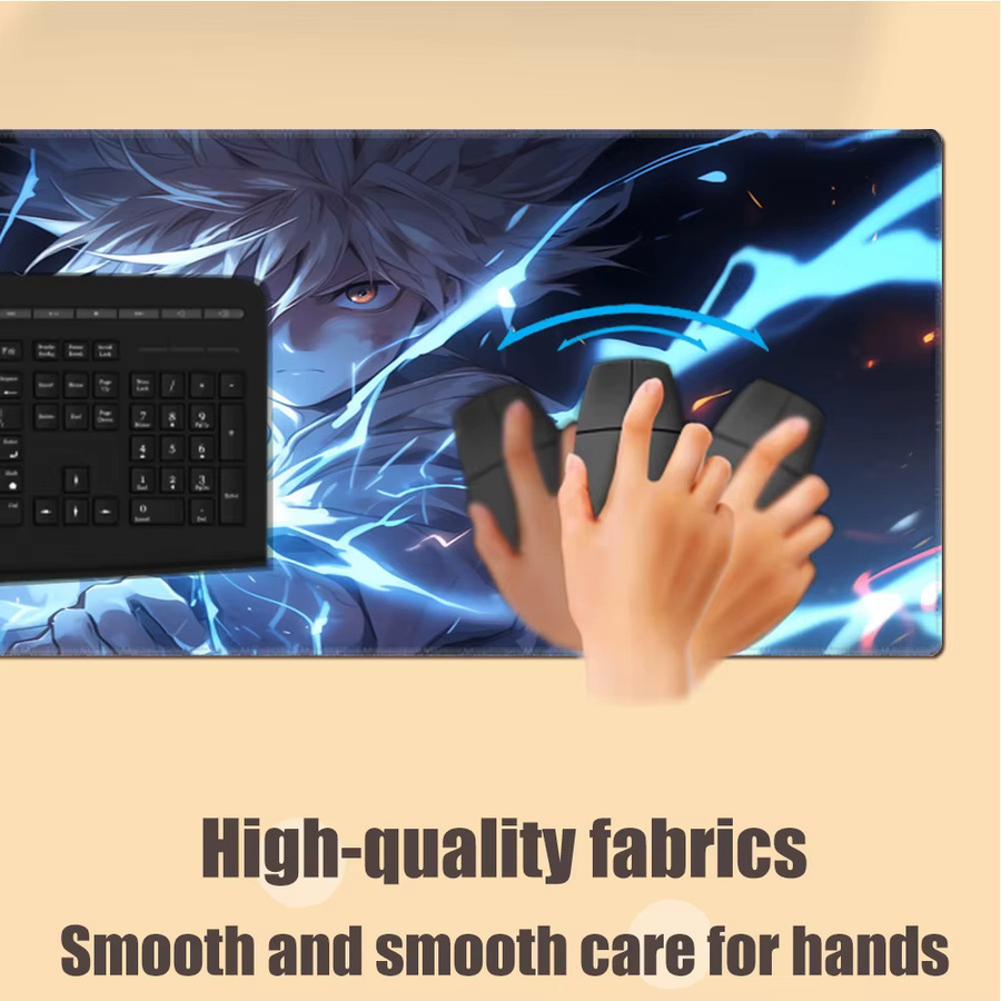 HYBXAXC Anime Hunter X Hunter Killua Zoldyck Mauspad XXL Tastaturunterlage mit Stickerei-Polsterung in Multicolour - Bild 4