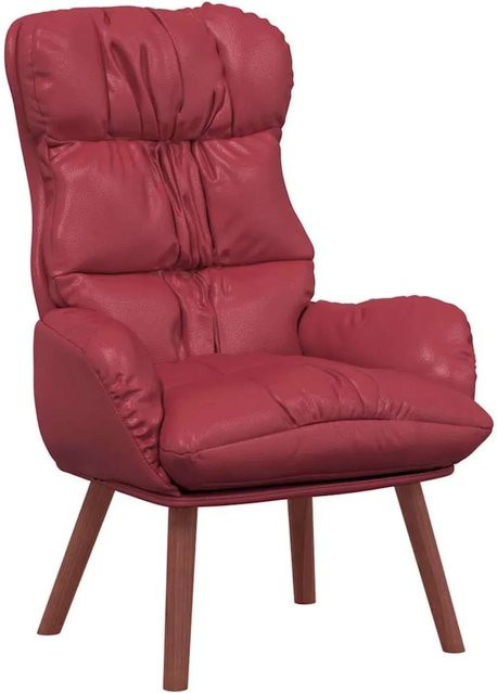 vidaXL Relaxsessel in Weinrot mit Kunstleder und Schaumstoff, B/T/H: 69 x 74 x 93 cm - Bild 1
