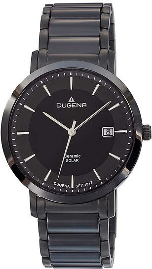 Dugena Herrenuhr, Solar, Keramik, Schwarz, 40 mm - Bild 1
