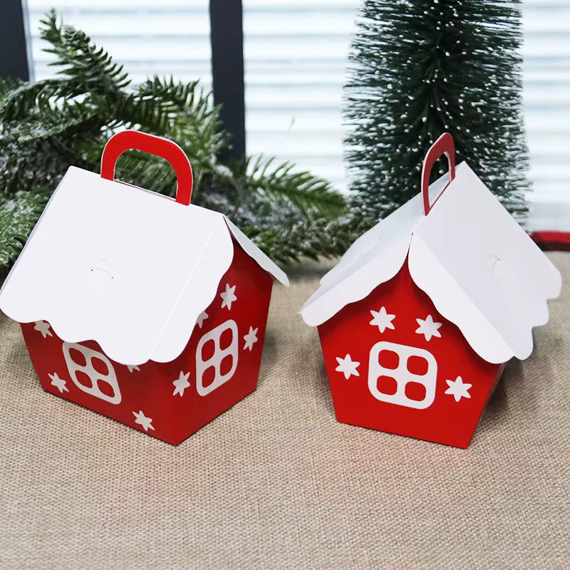 WEIGAO Weihnachts Candy Box in Hausform aus Papier für Kekse und Geschenke zur Partydekoration - Bild 3