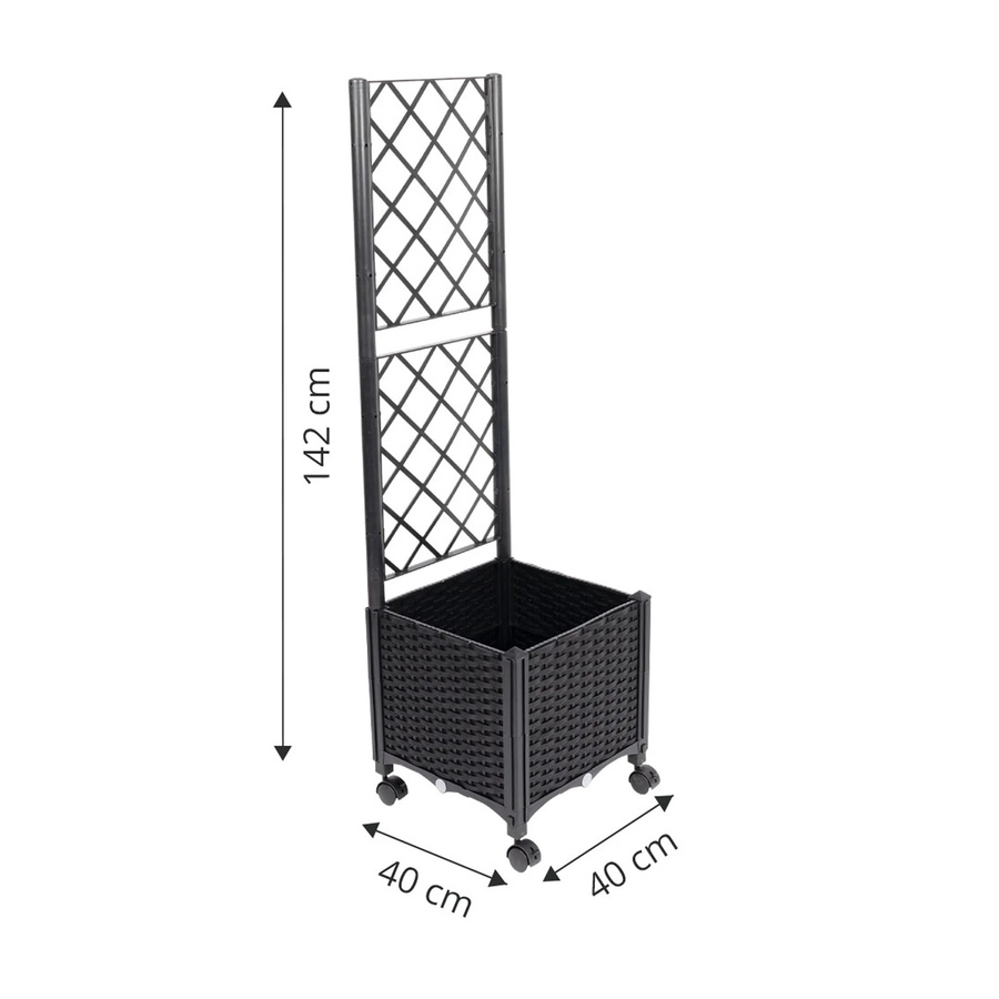Pflanztopf Rankspalier genialo Schwarz B/T/H: 40 x 40 x 142 cm - Bild 2