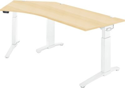 Schäfer Shop Genius Schreibtisch ERGOSTYLE S Eckschreibtisch, elektrisch höhenverstellbar, Ahorn/weiß, B/T/H: 216,5 x 80,0 x 71,5-118,2 cm - Bild 1