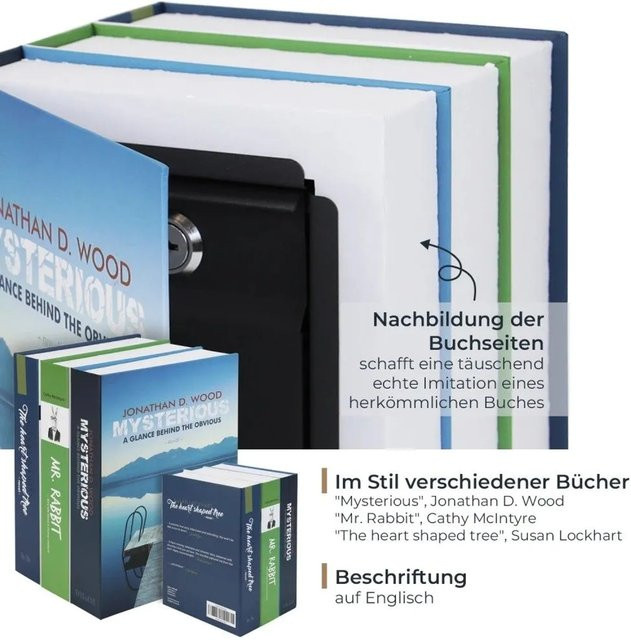 HMF Buchtresor Geldkassette XL B/T/H: 22 x 15 x 13 cm - Bild 1