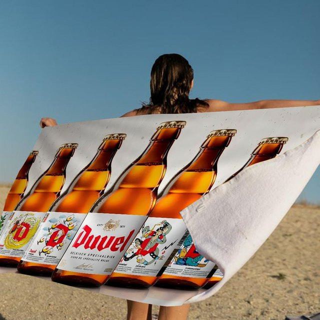 Duvel Bier Cartoon Strandtuch für Kinder und Mädchen aus Polyester, Multicolour, Breite: 50 cm, Länge: 100 cm - Bild 1