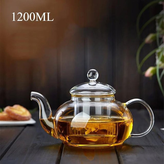 Hitzebeständige Glasteekanne mit Infuser von Yiran Furniture, transparent, 400 ml bis 1600 ml - Bild 1