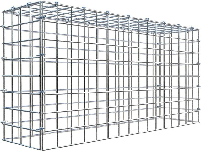 Gabiona C-Ring Anbaukorb Typ 3 in Silbergrau, Maschenweite 5 x 5 cm, B/T/H: 40 x 80 x 20 cm - Bild 1