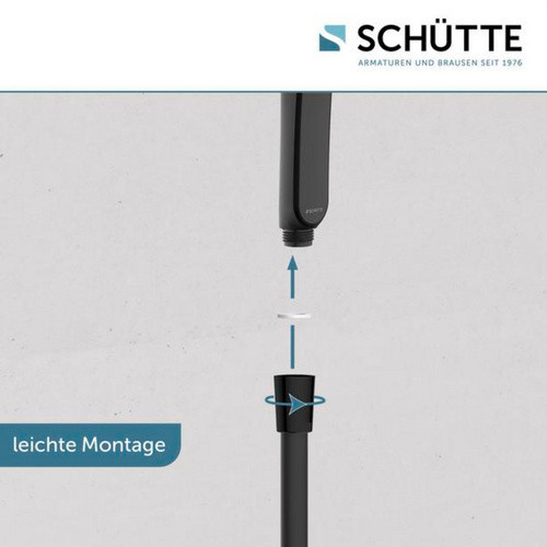 Schütte Handbrause Karibik in Schwarz Matt mit Anti-Limescale-Funktion und Spray-Strahl - Bild 3