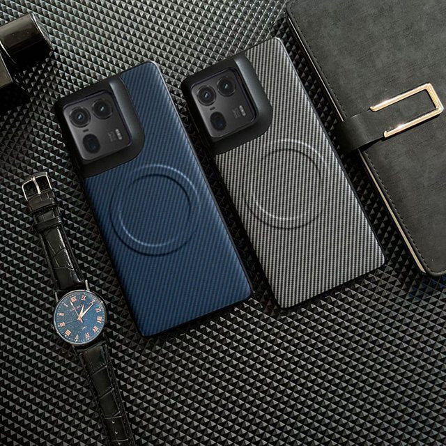 Magnetische Schutzhülle für Motorola Moto Edge 60 50 60S S50 Pro Fusion Ultra in Grau mit Leder-Kohlefaser-Textur und MagSafe-Kompatibilität - Bild 1