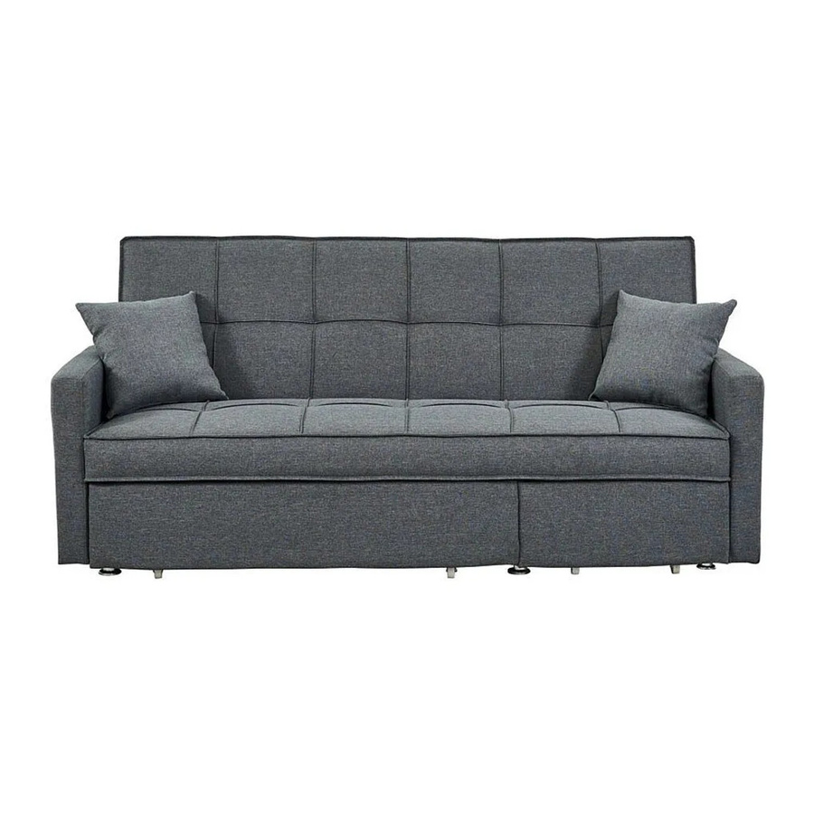Vente-unique Schlafsofa Canetti in Grau mit Stoffbezug und Holzrahmen, Breite: 206 cm - Bild 2