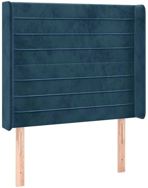 vidaXL Kopfteil mit Ohren aus Samt in Dunkelblau B: 83 cm, T: 16 cm, H: 118-128 cm - Bild 1