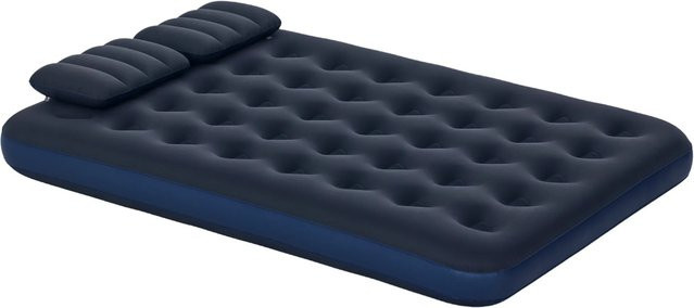 Outsunny Luftmatratze mit Handpumpe und Kopfkissen, Blau, B: 152 cm, T: 203 cm, H: 22 cm - Bild 1