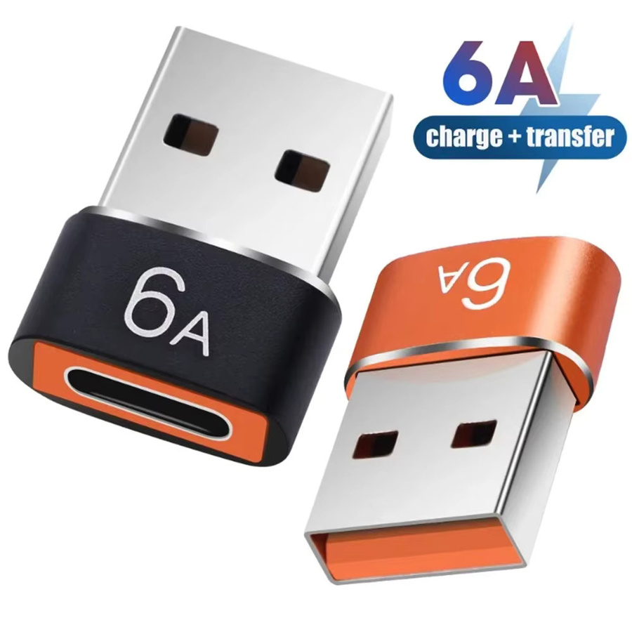 NNBILI USB-C-zu-Typ-C-OTG-Adapter in Orange mit 120 W für MacBook und Samsung zur Datenübertragung und zum Laden - Bild 3