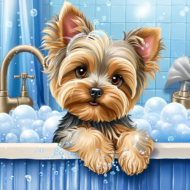 EverShine Diamantmalerei Hund Welpe DIY 5D Stickerei Mosaik Cartoon Tier Wanddeko Mehrfarbig - Bild 1
